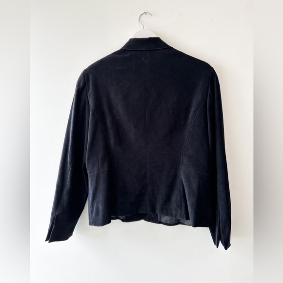 Norton McNaughton- Faux Suede - Stretch - Black Boxy Jacket - Size 14P - Picture 2 of 7